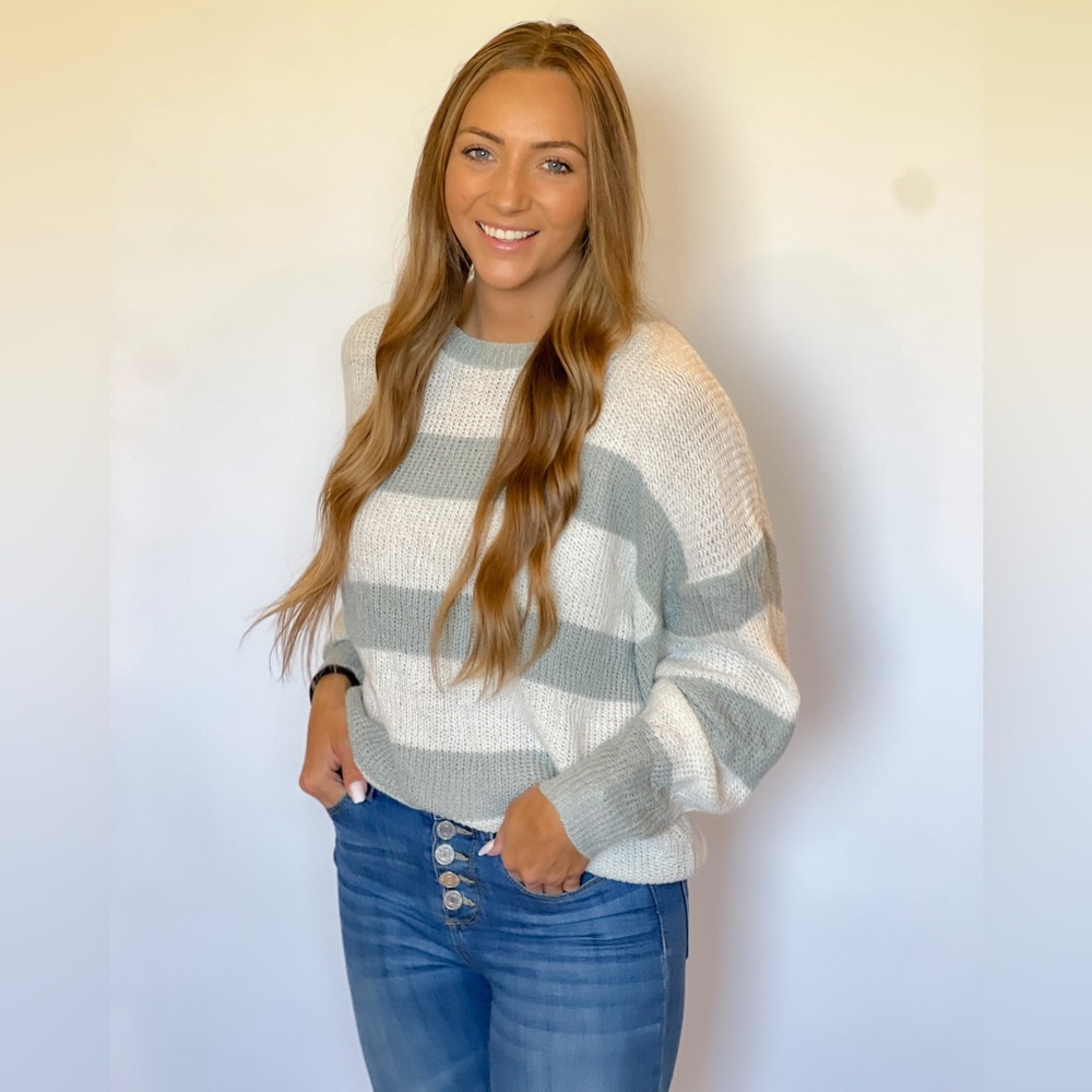 Adorable trendy lightweight striped sweater